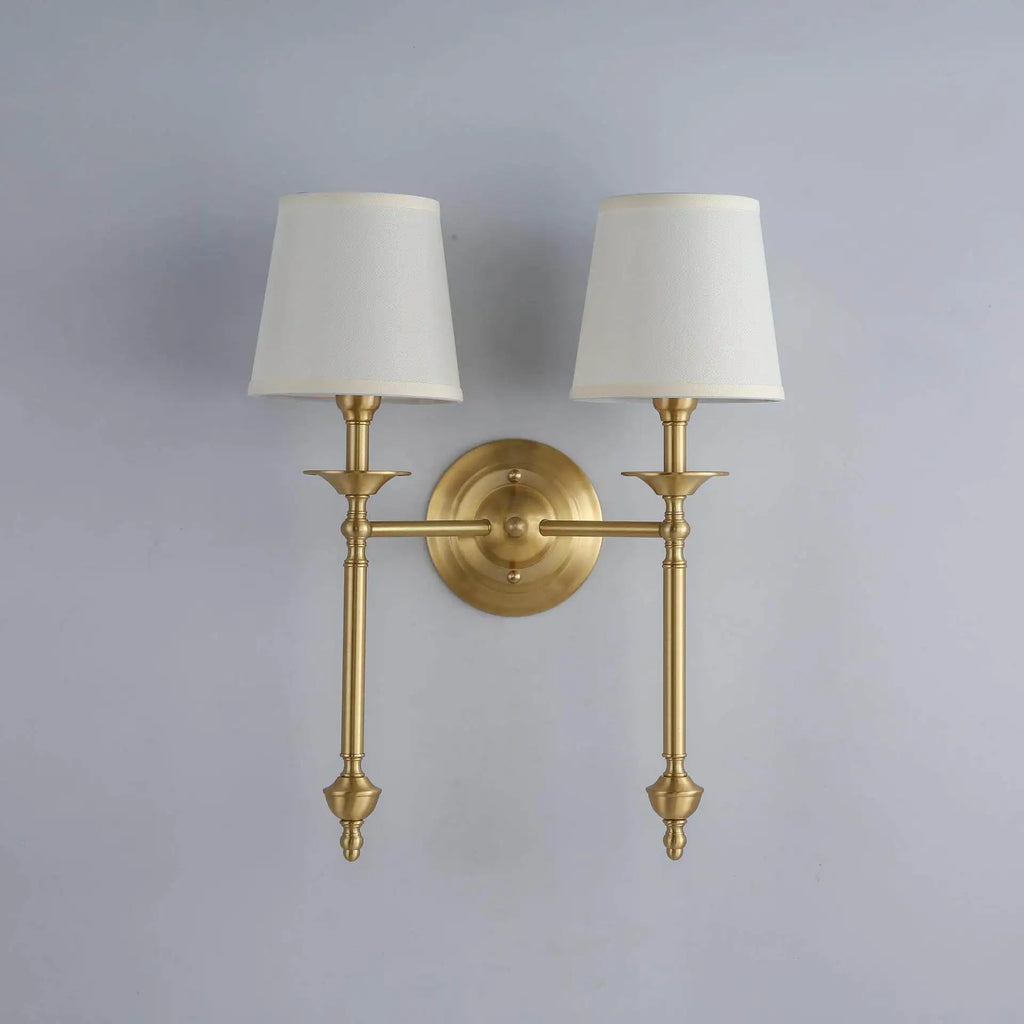 Simple Brass Fabric Wall Sconce Lamp Hotel Room Living Room Handmade Copper Wall Lighting Fixture Bedroom Reading Lamps