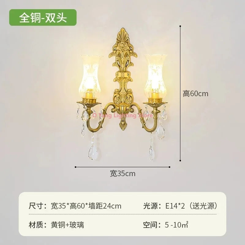 French Vintage Brass Wall Sconce – E14