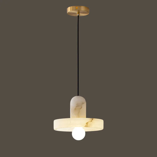 Alabaster & Marble Chandelier – Modern Minimalist for Dining Room, Kitchen Island, Living Room | Kaelis Crest by Evenlyr