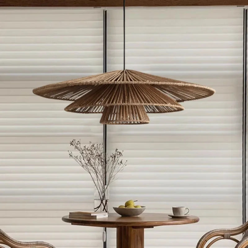 Wabi-Sabi Rattan Chandelier – product view
