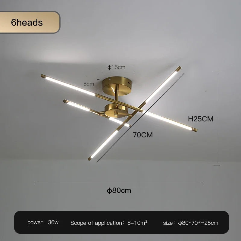 Metal Chandelier – Nordic LED for Bedroom & Bedside, Living Room, Dining Room & Kitchen | Seren Crest by Evenlyr
