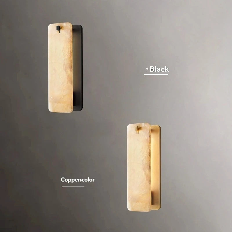 Modern Industrial Spanish Marble Brass Wall Sconce Led Light Bedroom Living Room Accent Wall Lighting Fixture Home Decor Lamp