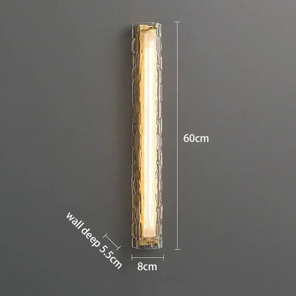 Glass & Crystal Wall Sconce – Modern Minimalist for Bedroom, Hallway, Living Room | Evanthe Beam by Evenlyr