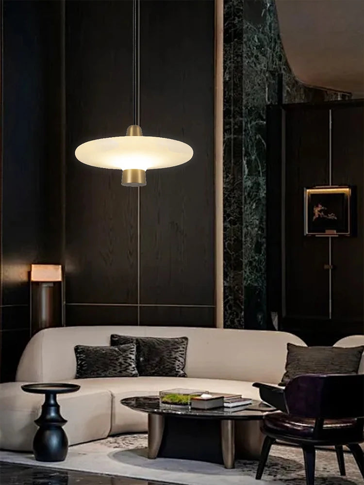 Zorin Halo Alabaster Pendant Light – product view 2