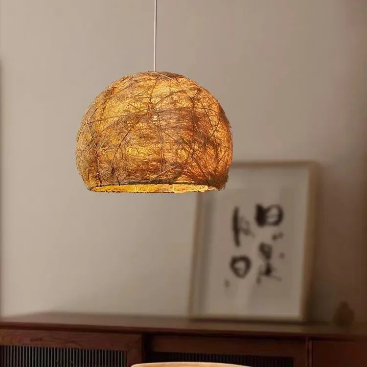 Rattan & Wood Chandelier – Wabi-Sabi Japanese Dimmable LED for Dining Room, Bedroom, Living Room | Mirelle Petal by Evenlyr