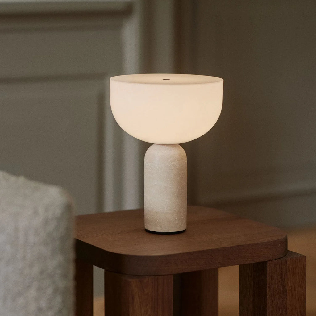 Marble Table Lamp – Art Deco for Bedside, Desk & Office, Restaurant Table | Halcyon Column by Evenlyr