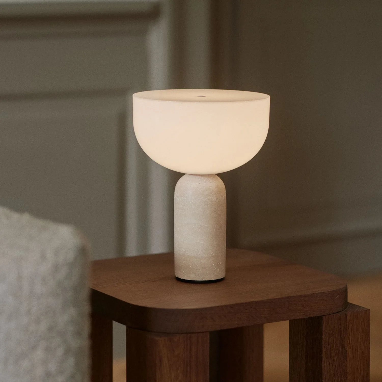 Marble Table Lamp – Art Deco for Bedside, Desk & Office, Restaurant Table | Halcyon Column by Evenlyr