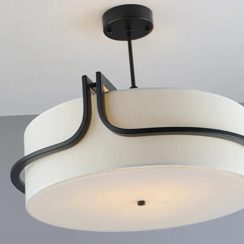 Fabric Round Pendant Light – Wabi-Sabi Nordic LED for Living Room, Dining Room & Kitchen | Elowen Line by Evenlyr