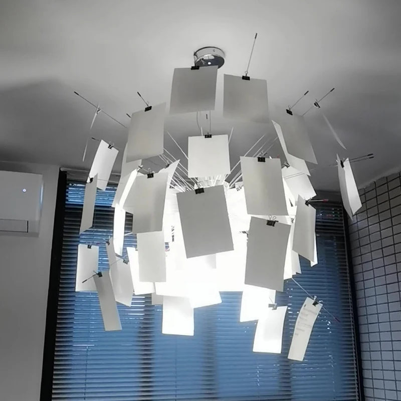 Paper Chandelier – Modern Minimalist for Living Room, Dining Room, Foyer | Vesper Petal by Evenlyr