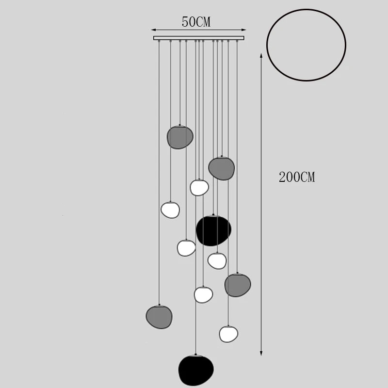 Designer Chandelier – Modern Minimalist for Staircase, Foyer | Isolde Veil by Evenlyr