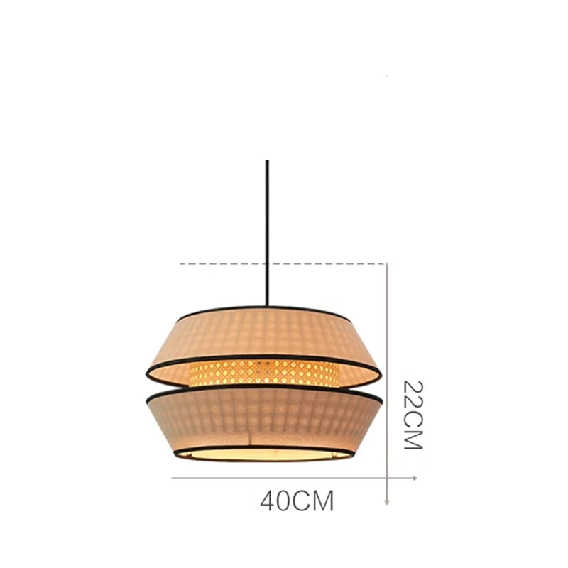 Rattan & Wood Pendant Light – Wabi-Sabi Japanese for Kitchen Island, Dining Room, Bedroom | Ilyra Dome by Evenlyr