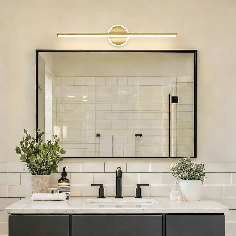 Metal Vanity & Mirror Light – Modern Minimalist for Bathroom, Dressing Area, Hotel Bathroom | Zaria Beam by Evenlyr