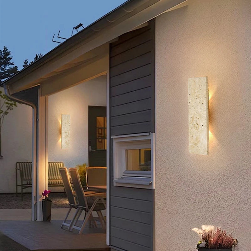 Orlena Natural Stone Linear LED Outdoor Wall Light – product view
