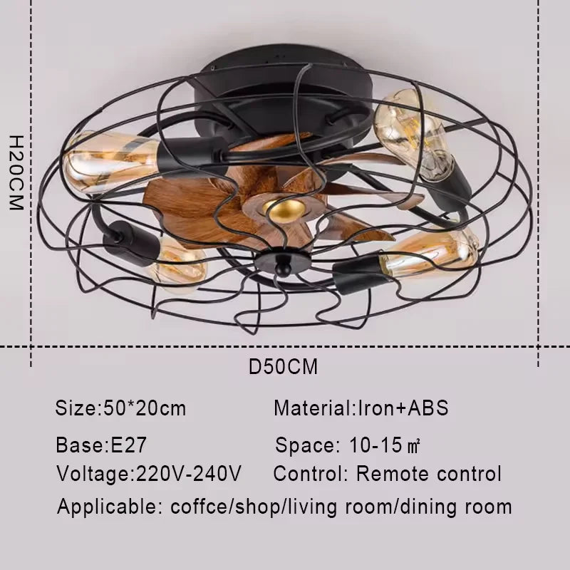 Belluno Invisible Blades Ceiling Fan with Light for Dining Room – Remote Control