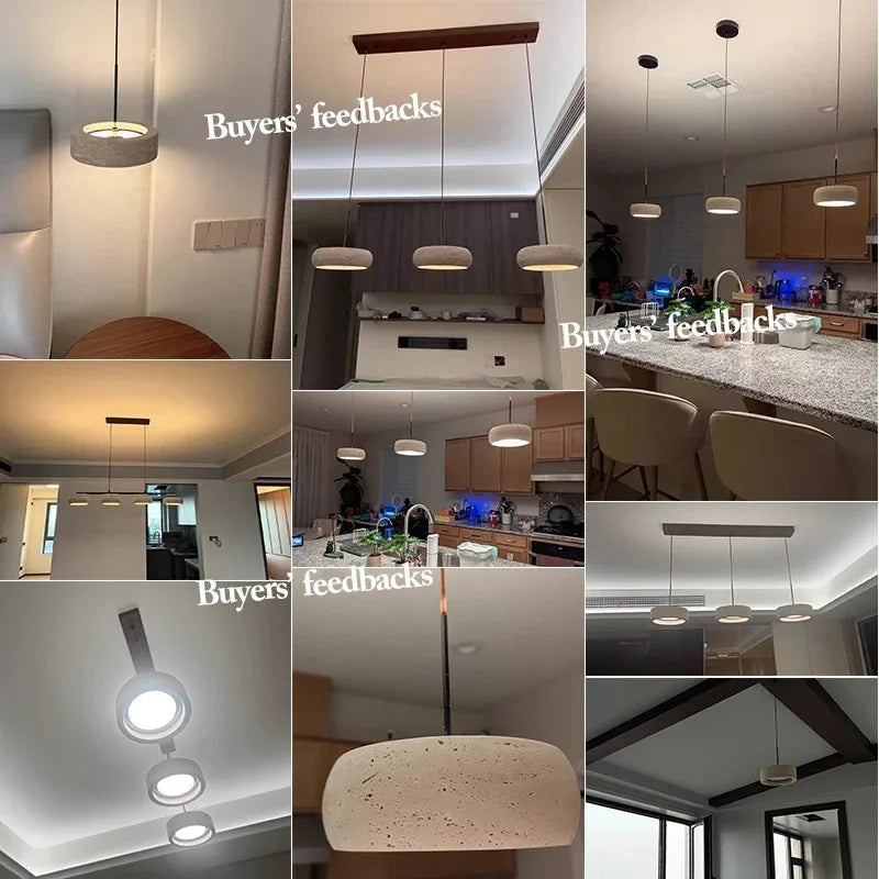Ysola Veil Travertine Pendant Light – product view 4