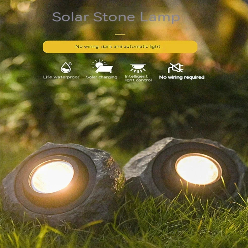 Neroli Simulated Stone Solar Garden Light for Pond or Lawn – detail view 6