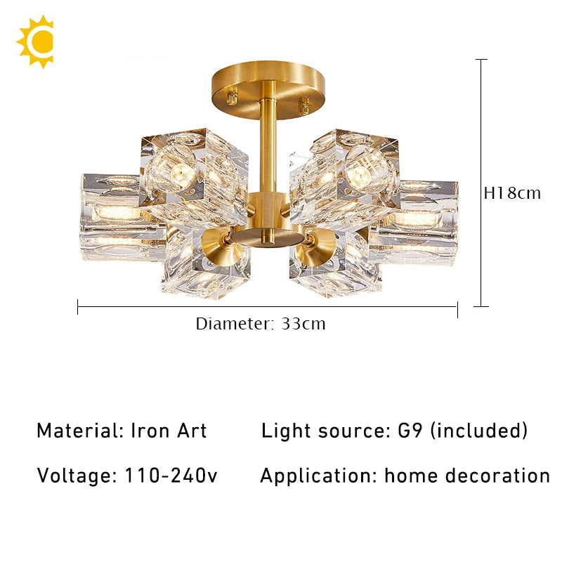 Ilaria Flush Mount Crystal Chandelier for Dining Room – Luxury – detail view 6