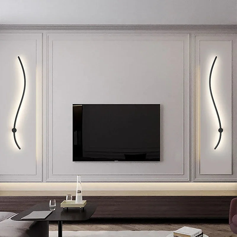 Liora Curved-Line LED Wall Sconce for Bedroom