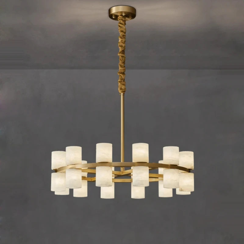 Alabaster & Marble Chandelier – Art Deco for Dining Room, Living Room, Foyer | Halcyon Crest by Evenlyr