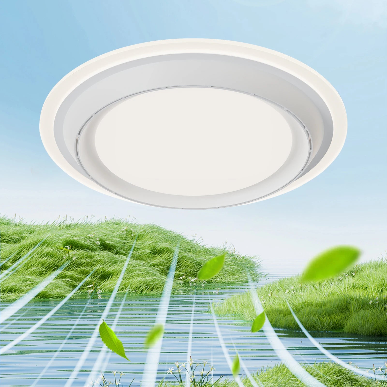 Ilaria Bladeless Design Ceiling Fan with Light for Bedroom & Living Room – Dimmable