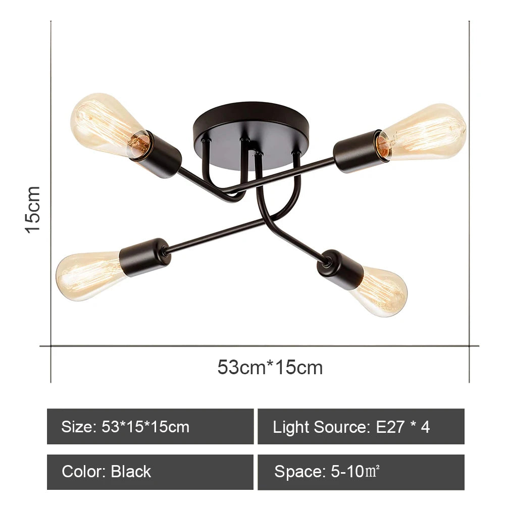 Quintara Flush Mount Modern Chandelier for Dining Room – Vintage