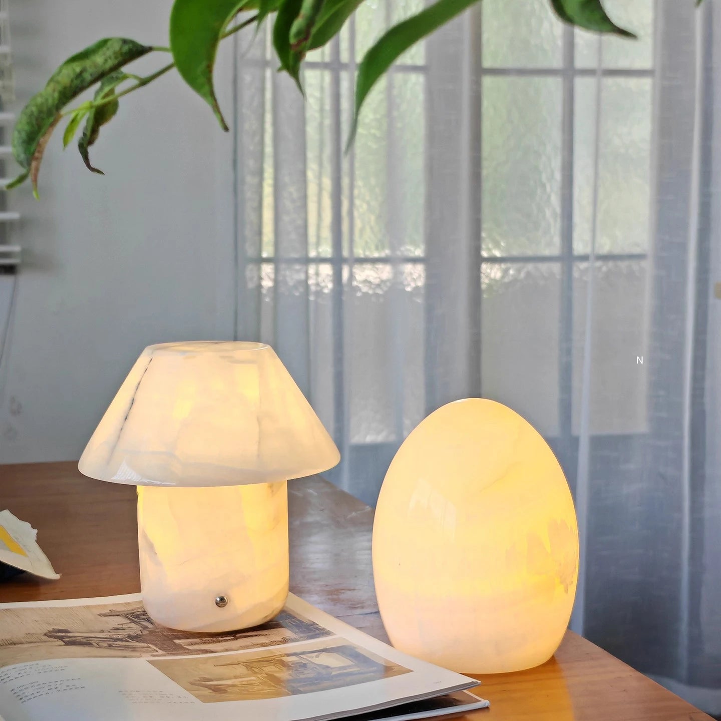 Marble Table Lamp – Nordic Modern Dimmable LED for Bedside, Desk & Office, Restaurant Table | Celeste Grove by Evenlyr