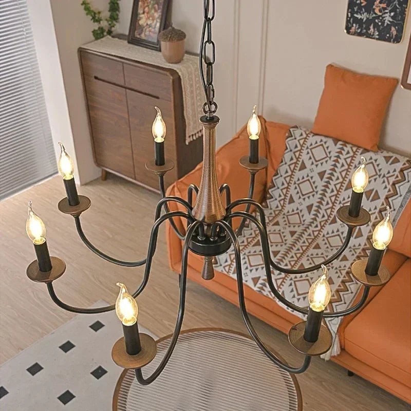 Belluno Vintage Wood Chandelier for Living Room – Nordic – detail view 5