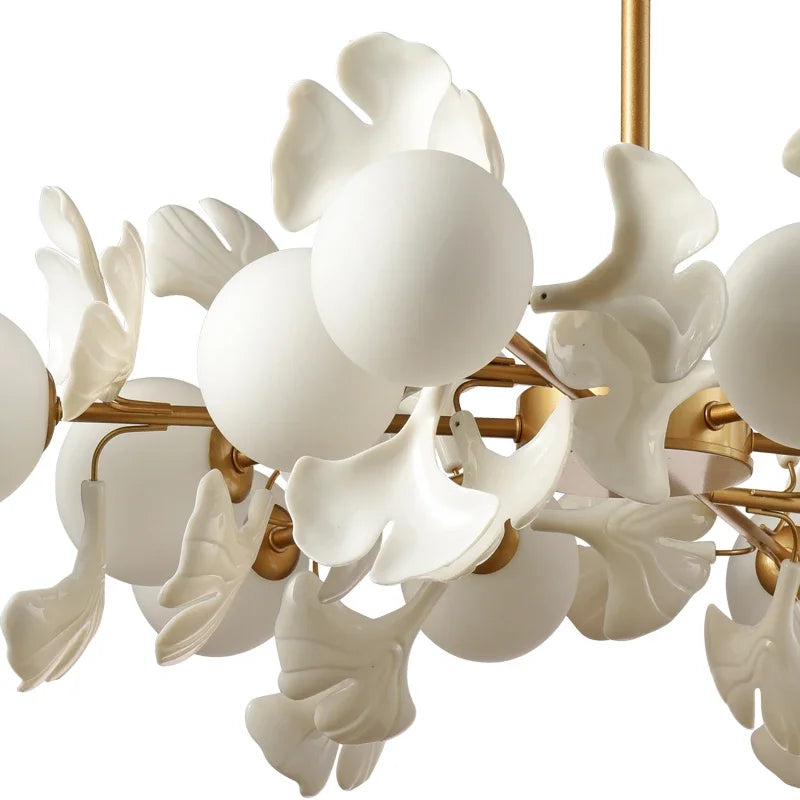Firenze Ginkgo Leaf Branch Chandelier for Bedroom – detail view 6