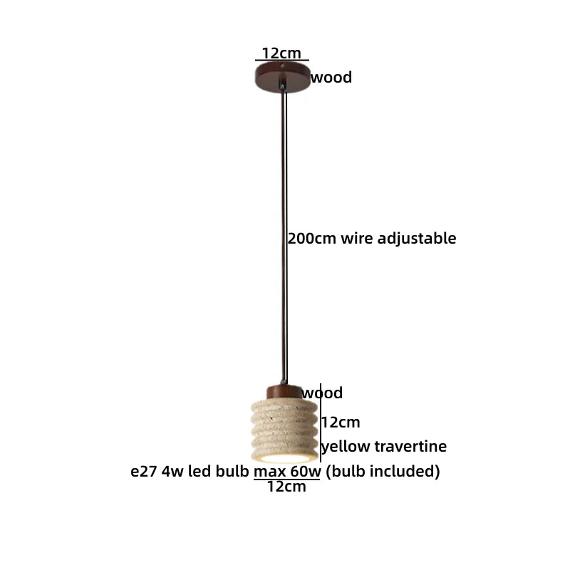 Galen Veil Travertine Pendant Light