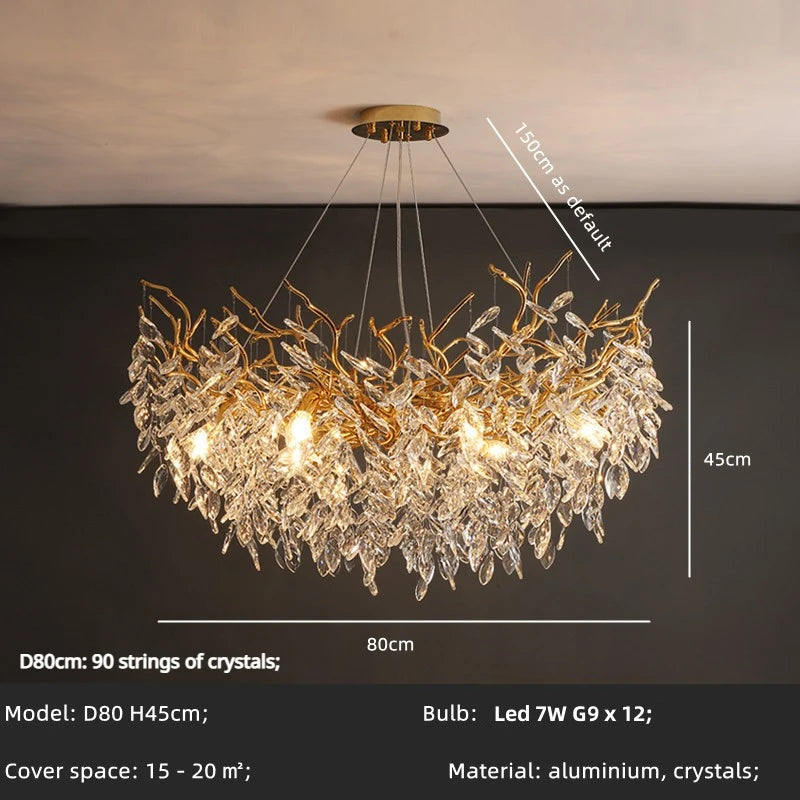 Hesper Arc Branch Crystal Pendant Light – product view 15