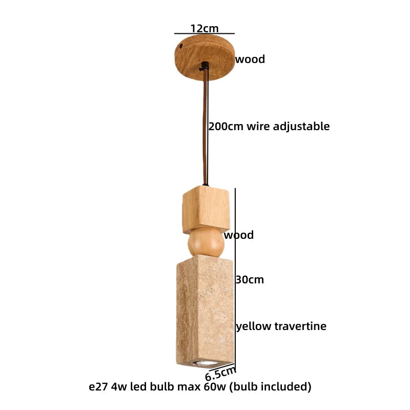 Galen Veil Travertine Pendant Light – product view 20
