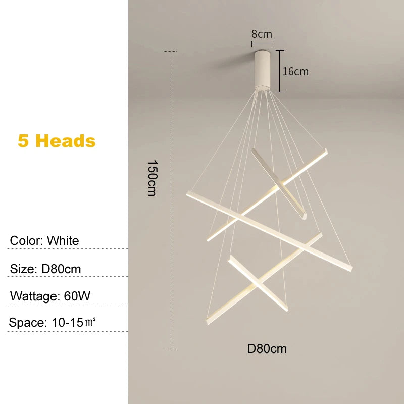 Metal Linear Chandelier – Modern LED Linear for Bedroom & Bedside, Living Room, Hotel & Hospitality | Seren Contour by Evenlyr