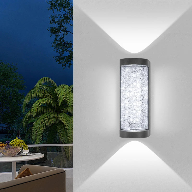 Caspian 10W Outdoor Wall Light for Exterior Corridor – Crystal – detail view 3