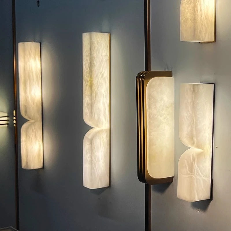 Linea Column Marble Wall Sconce – Minimalist – product detail 4