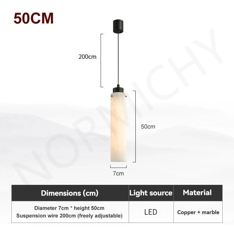 Xavia Halo Linear Alabaster Pendant Light – product view 8