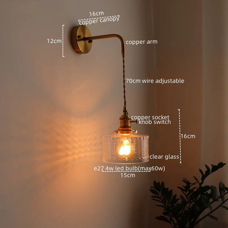 Vintage Copper Plug-In Vanity Light