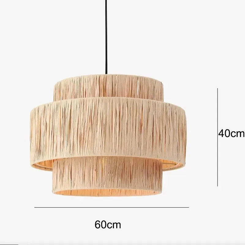Rattan Pendant Light – Wabi-Sabi Japanese for Restaurant, Bedroom, Hotel | Thalia Orbit by Evenlyr