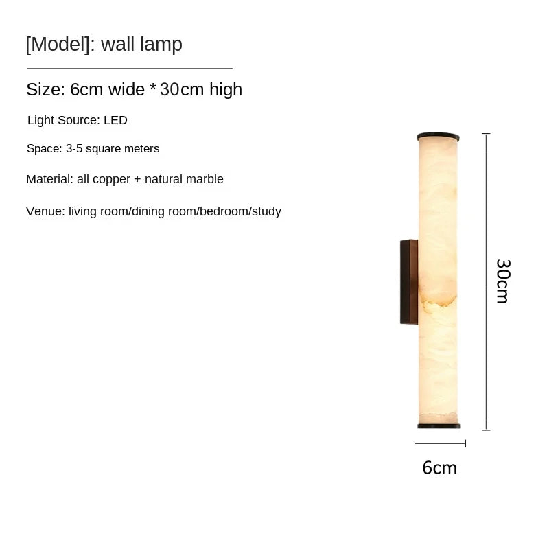 Linea Column Marble Wall Sconce – Luxury – product detail 7