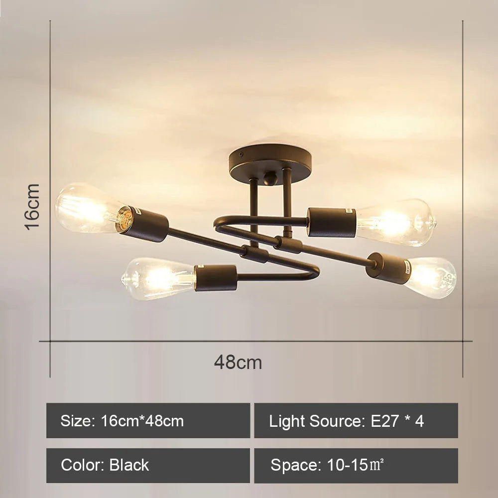 Quintara Flush Mount Modern Chandelier for Dining Room – Vintage