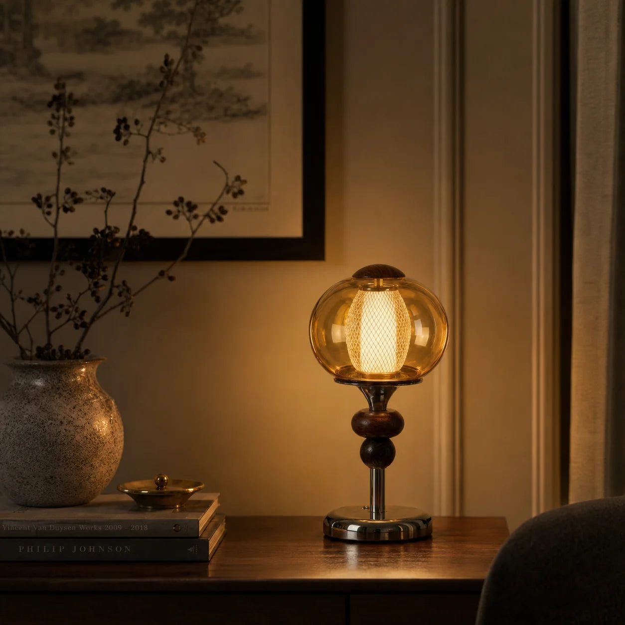 Art Deco Glass Rechargeable Wall Sconce – product view