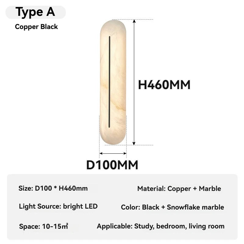 Thea Aura Natural Marble Wall Sconce – Dimmable – product detail 12