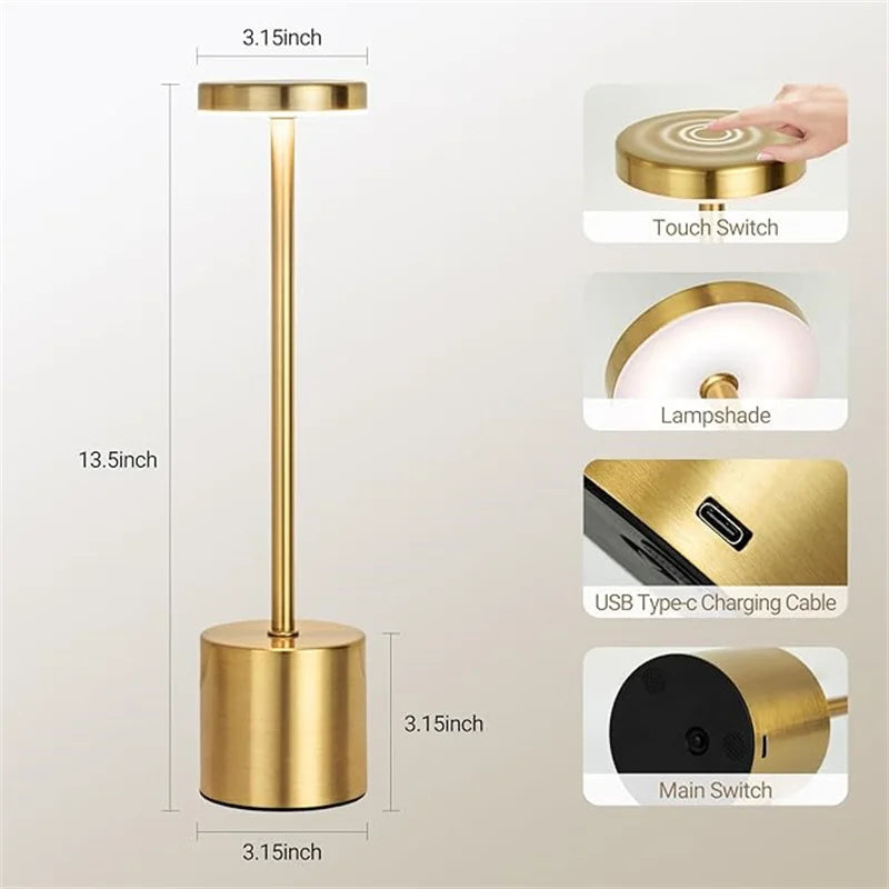 Vita Crescent Aluminum Table Lamp – Rechargeable – product detail 6