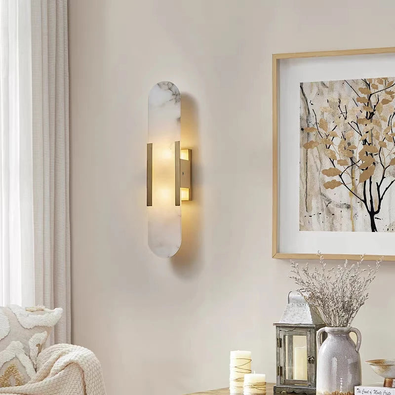 Kaia Ribbon Marble Wall Sconce – Nordic – product detail 5