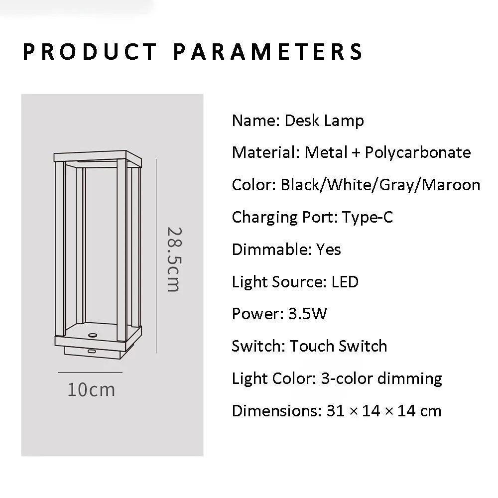 Phaedra Arc Rechargeable Metal Desk Lamp – product view 6