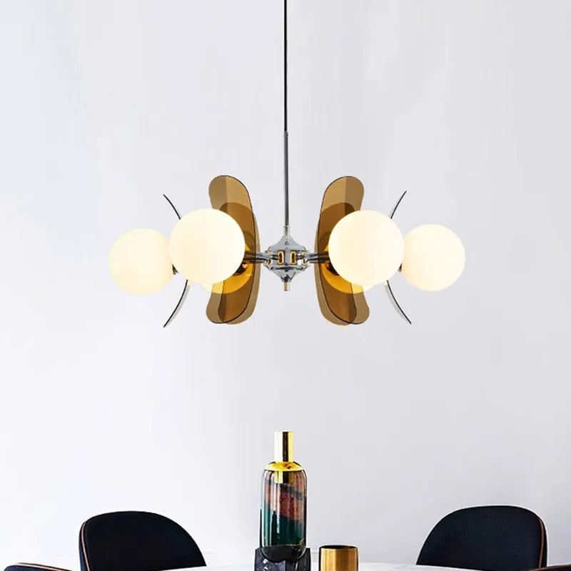 Merano Bauhaus Glass-Ball Chandelier for Dining Table – Mid-Century