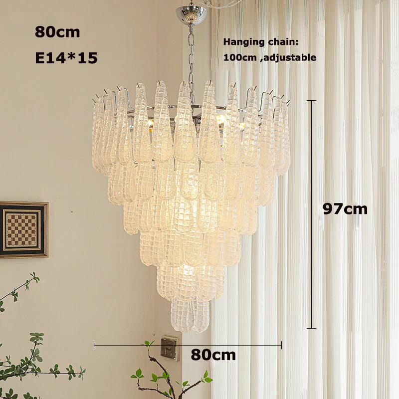 Glass Chandelier – Modern LED for Living Room, Bedroom & Bedside | Solenne Dome by Evenlyr