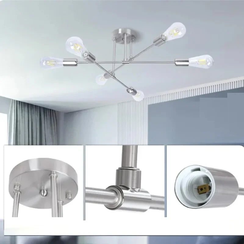 Belluno 6-Light Modern Chandelier for Living Room – Flush Mount – detail view 5