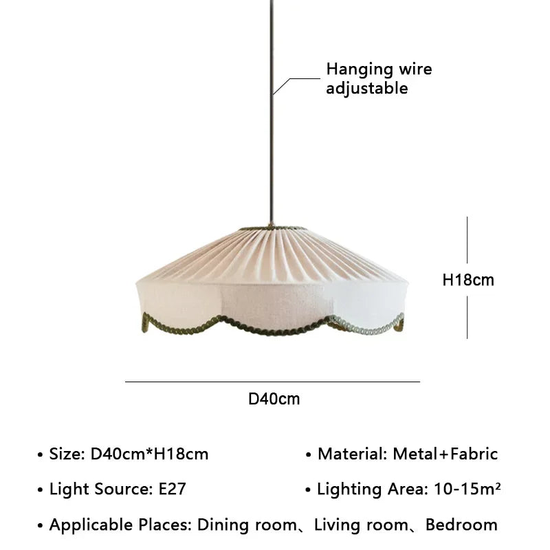Fabric Chandelier – Wabi-Sabi Japanese for Bedroom & Bedside, Dining Room & Kitchen | Elowen Contour by Evenlyr
