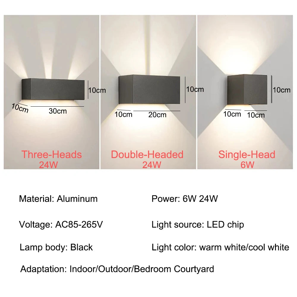 Ravena Up & Down Beam Outdoor Wall Light for Exterior Wall