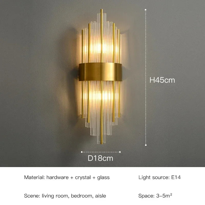 Crystal Wall Sconce – Art Deco LED for Bedroom & Bedside, Living Room, Hotel & Hospitality | Isola Orbit by Evenlyr